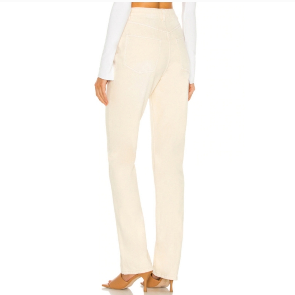 WeWoreWhat, The Icon Jean 26 Straight Leg High Waist Denim Womens Cream N… - Picture 3 of 6